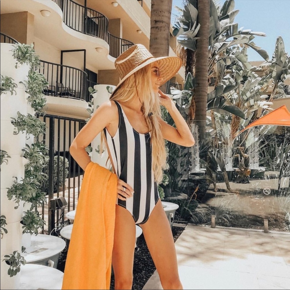 Stevie Hender Striped Bathing Suit One Piece. XS